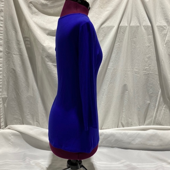 ELLE 3/4 Sleeve Top Side Tie Blue Women’s XS NWT - Picture 6 of 11